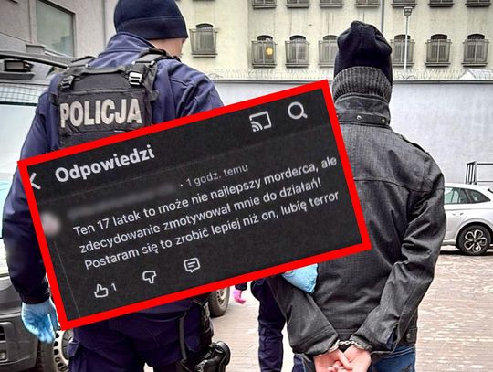 18-latek odpowie za nawoływanie do zbrodni. Wychwalał podwójnego mordercę i publikował groźby