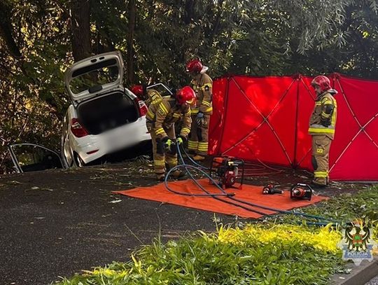 18-letnia kierująca wjechała osobówką w drzewo. W wypadku zginął jeden z pasażerów
