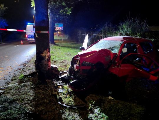 26-latek zjechał z drogi i uderzył w drzewo. Mimo prowadzonej reanimacji nie udało się go uratować