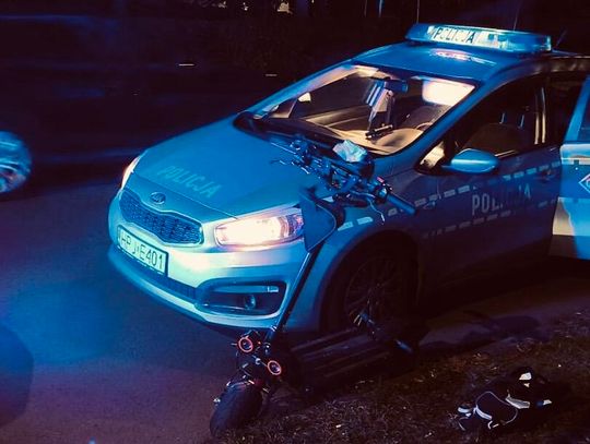 32-latek po amfetaminie uciekał policji na hulajnodze. Podczas pościgu zderzył się z radiowozem