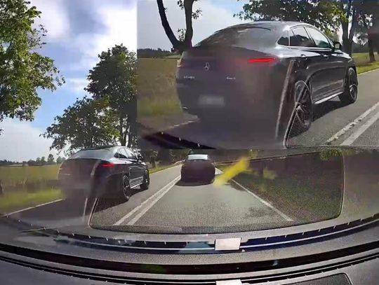 43-latka w mercedesie wyprzedzała na podwójnej ciągłej. Policja dostała nagranie