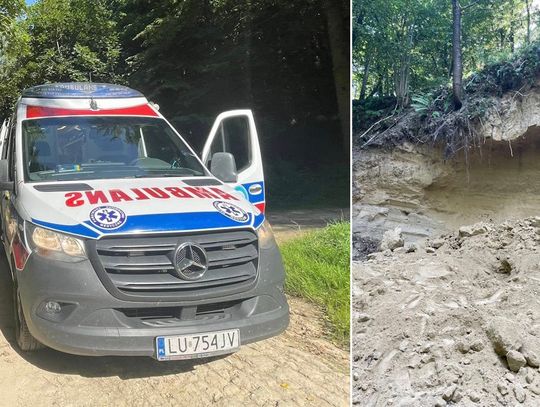Akcja ratunkowa w lesie. Ziemia osunęła się na dzieci, jedno z nich zostało całkowicie zasypane