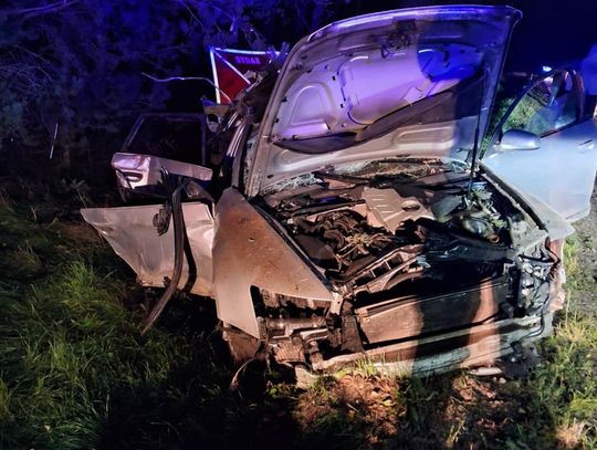 Audi wbiło się w przepust, kierowca i pasażer wypadli z samochodu. Śmiertelny wypadek na Mazowszu