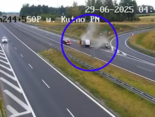 Bardzo groźnie wyglądający wypadek na autostradzie A1. To cud, że kierowcy nic się nie stało