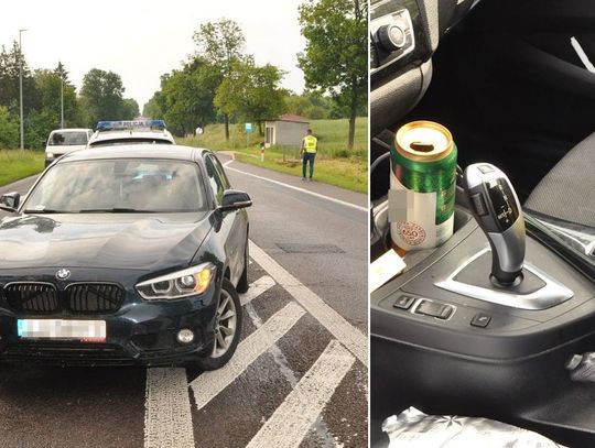 BMW stanęło na środku drogi krajowej. Pijany 18-latek zasnął w czasie jazdy