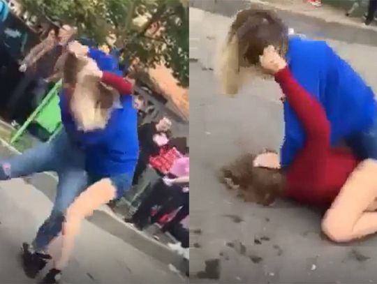 Brutalna walka dziewczyn przed szkołą. Nikt nie próbował ich rozdzielić, gapili się albo kręcili filmiki