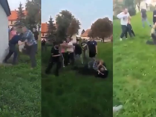 Brutalny atak na policjantów. Bił go nawet, gdy już leżał. Drugi rzucił się na partnerkę. Jest WIDEO