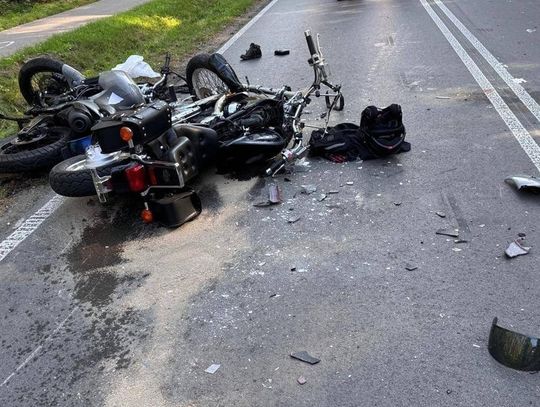 Czołowe zderzenie dwóch motocyklistów. Jeden z kierowców nie przeżył