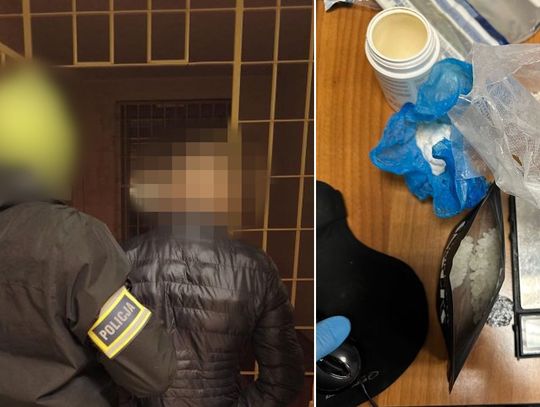 Diler trzymał narkotyki w pokoju hotelowym. Policjanci dowiedzieli się i zatrzymali mężczyznę