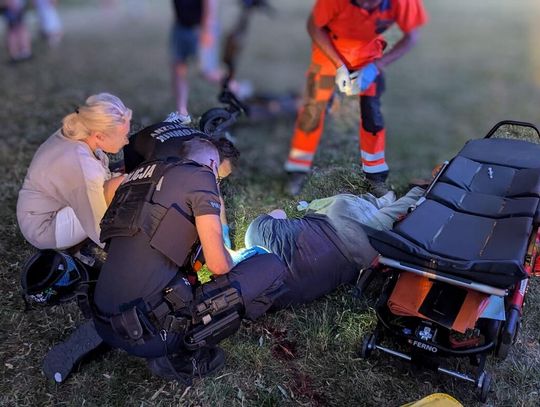 Groźny wypadek na hulajnodze elektrycznej. 28-latek po upadku stracił przytomność