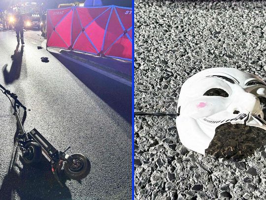 Jechali we dwóch na jednej hulajnodze elektrycznej. Mężczyźni zginęli po zderzeniu z tirem