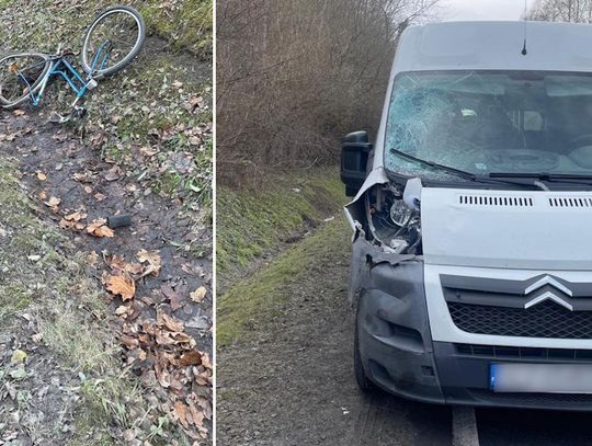 Kierowca dostawczaka potrącił rowerzystę. 72-latek zginął na miejscu [FOTO]