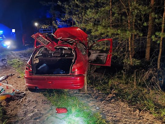 Kierowca peugeota 206 uciekał policji i dachował. Jechał pijany, w aucie wiózł 8 osób, w tym 6 dzieci