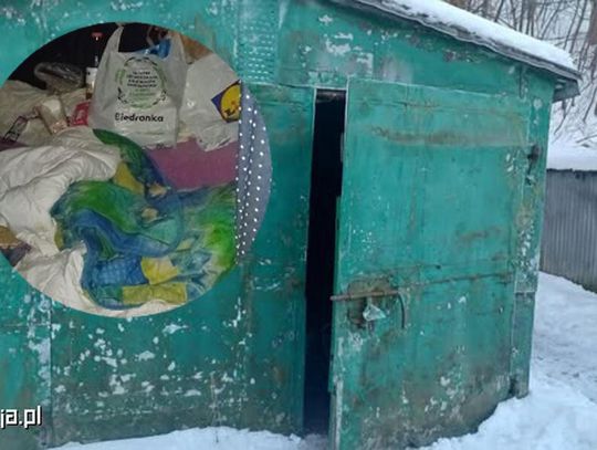 Kobieta w ciąży mieszkała w blaszanym garażu. Pomogły jej policjantki