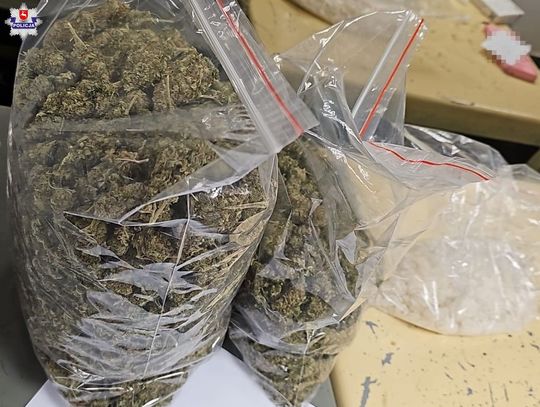 Kryminalni dostali namiar na dziuplę dilerów. 1,5 kg marihuany i mefedron trzymali w pudełku po odżywkach