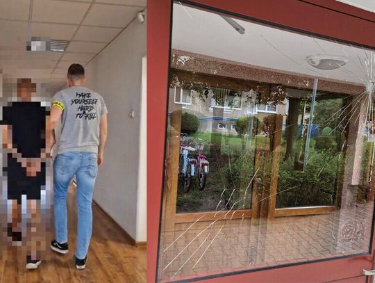 Krzyczał, że go zabije i nie odpuścił nawet, gdy mężczyzna schował się na klatce. Rozbił szybę pałką