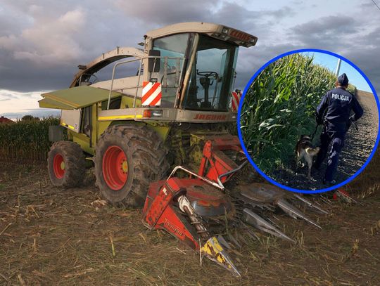 Ktoś przyczepił do kukurydzy metalowe elementy. Uszkodzona maszyna rolnicza