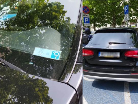 Luksusowy mercedes bez badań, za to z kserem karty parkingowej. Kierowca odmówił przyjęcia mandatu