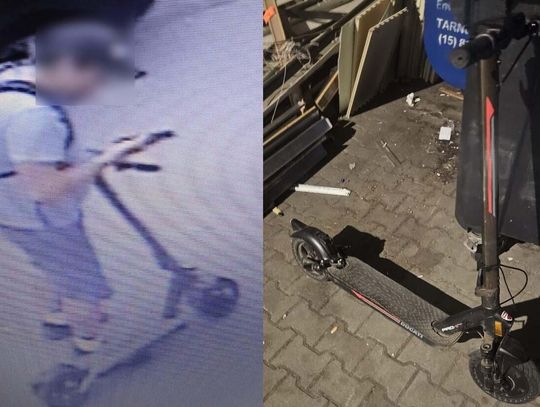 Mężczyzna z hulajnogą schował się za śmietnikiem. Okazało się, że ukradł ją dzień wcześniej i jeździł rozładowaną