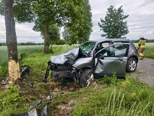 Mężczyzna jechał sam. Chwilę później jego auto roztrzaskało się na drzewie