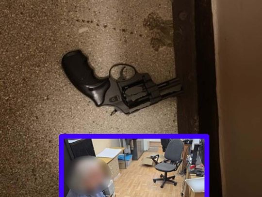 Miał pistolet i groził kobiecie. Mężczyzna wycelował w interweniującego policjanta