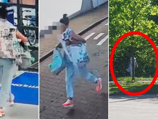 Młoda kobieta na bezczelnego kradła w sklepie. Przed policjantami próbowała ukryć się za drzewem