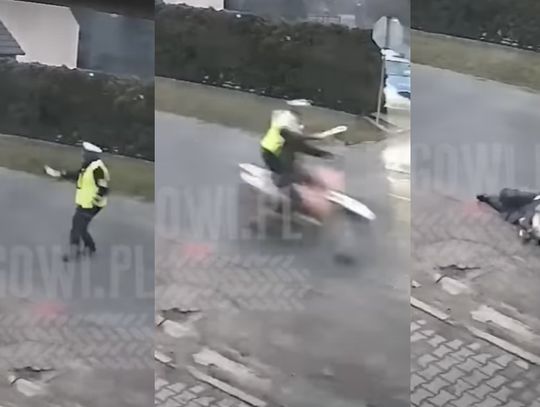 Motocyklista, który potrącił policjanta, razem z rodzicami zgłosił się na policję