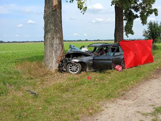 Na prostej drodze wjechał autem w drzewo. Zginął pasażer BMW, trzy osoby zostały ranne [ZDJĘCIA]