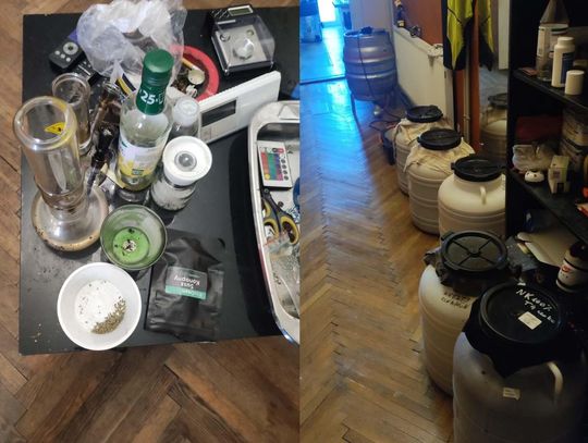 Pędzili bimber w mieszkaniach i mieli zioło. Policja zatrzymała dwóch mężczyzn