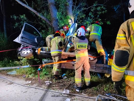 Pięciu nastolatków rannych po wypadku toyoty. 18-letni kierowca wjechał osobówką w drzewo [FOTO]