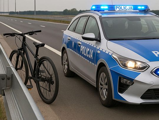 Pijana rowerzystka jechała drogą ekspresową, nie chciała się zatrzymać i jeszcze miała pretensje. "To gdzie niby mam jechać?"