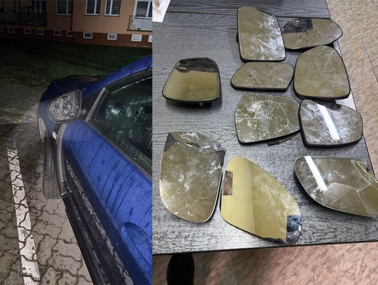 Pijany kierowca miał torbę pełną lusterek. Wyrwał je z samochodów