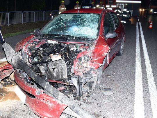 Pijany kierowca po zderzeniu z ciężarówką wyszedł z auta i uciekł do lasu. Znaleźli go w zaroślach