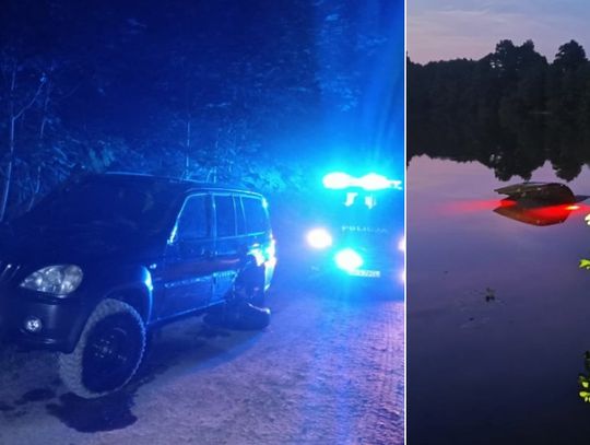 Pijany Warszawiak zaszalał na Mazurach. Utopił auto w jeziorze i uciekł z miejsca