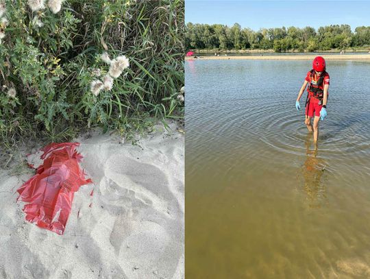 Plażowicz wyłowił z rzeki ludzką czaszkę. Ratownicy zabezpieczyli znalezisko i wezwali policję
