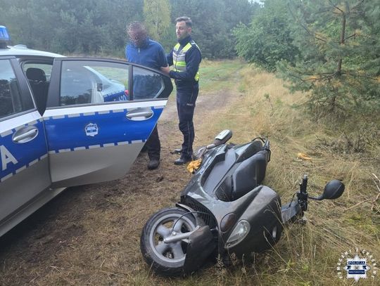 Podczas pościgu zwątpił, że uda mu się uciec i sam się zatrzymał. Motocyklista był pijany