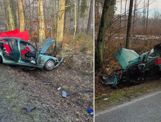 Podczas wyprzedzania kierowca BMW stracił panowanie nad autem. Doszło do śmiertelnego wypadku