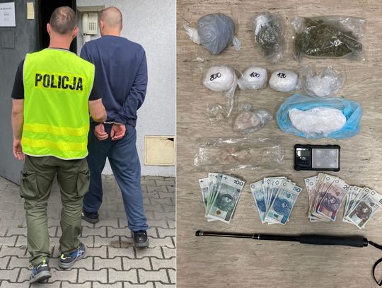 Policjanci z narkotykowego z wizytą u 33-latka. W lodówce trzymał blisko kilogram różnych dragów