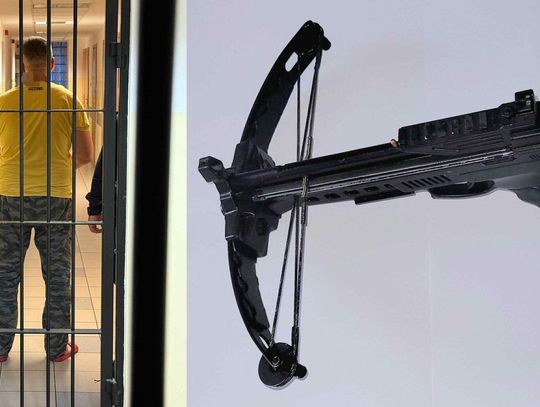 Poszukiwany mężczyzna chodził z kuszą. Nie miał na nią pozwolenia, więc grożą mu kolejne zarzuty Poszukiwany mężczyzna chodził z kuszą. Nie miał na nią pozwolenia, więc grożą mu kolejne zarzuty