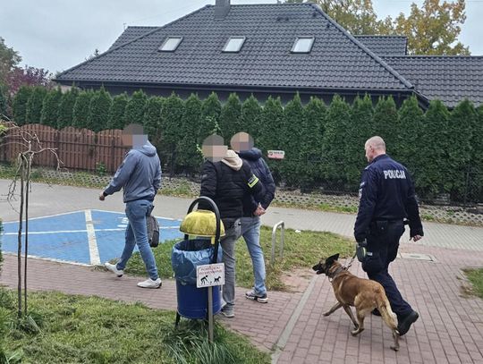 Prawie kilogram marihuany w plecaku, plecak w szafce. Do skrytki dotarli policjanci z psem