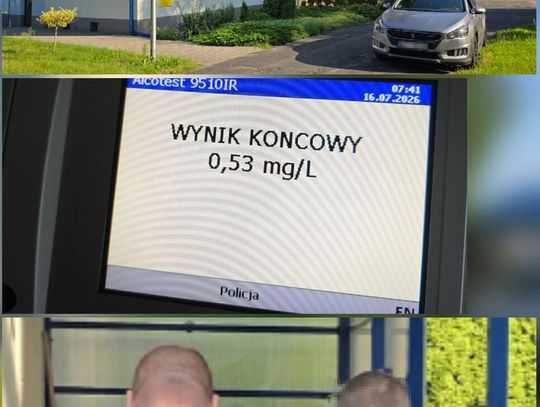 Przyszedł na policyjny dozór pijany. Chwilę później chciał odjechać samochodem