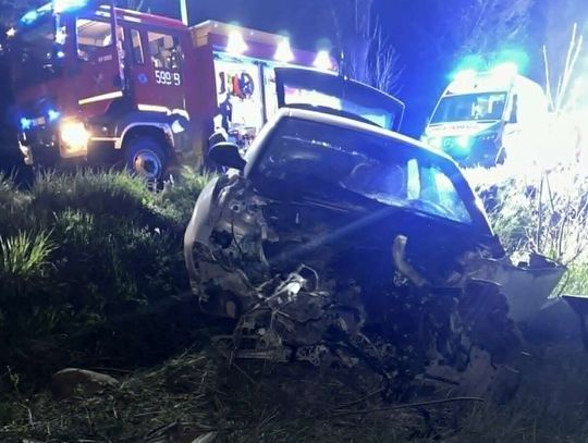 Rozpędzony Seat zjechał z drogi i wbił się w drzewo. 30-letni kierowca zginął na miejscu