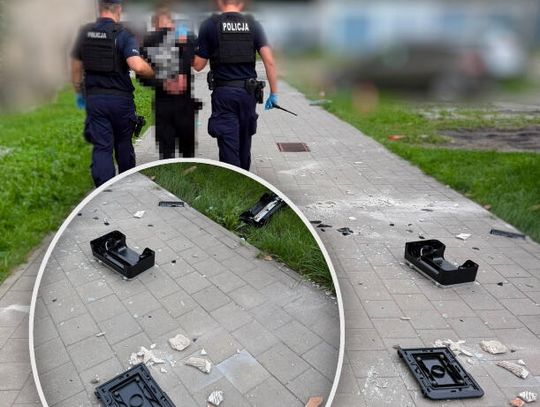 Rzucał cegłówkami w policjantów. Agresywny 35-latek zatrzymany