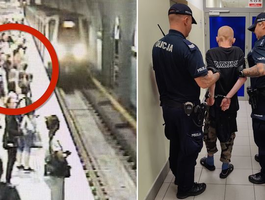 Sceny grozy w Warszawie. 42-latek próbował wepchnąć kobietę pod pociąg metra [WIDEO]