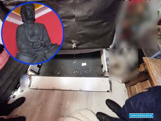 Schował się przed policją w tapczanie i miał w mieszkaniu kradzionego Buddę