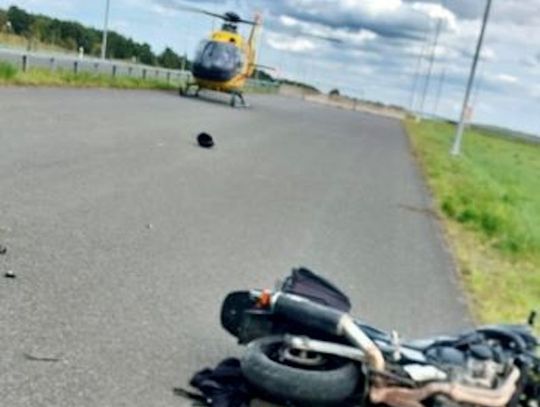 Śmiertelny wypadek motocyklisty na drodze ekspresowej. 52-latek miał cofnięte uprawnienia