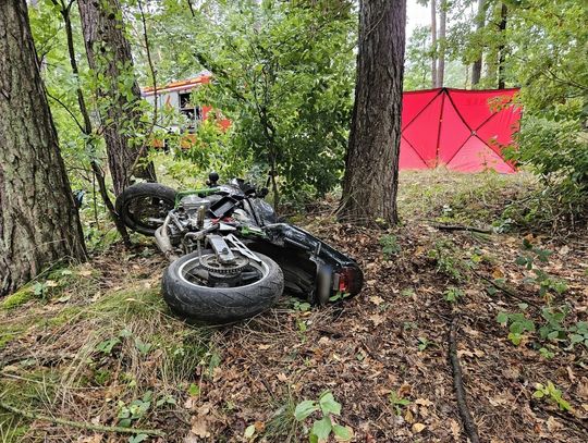 Tragiczny wypadek 32-letniego motocyklisty. Mężczyzna zginął po uderzeniu w drzewo