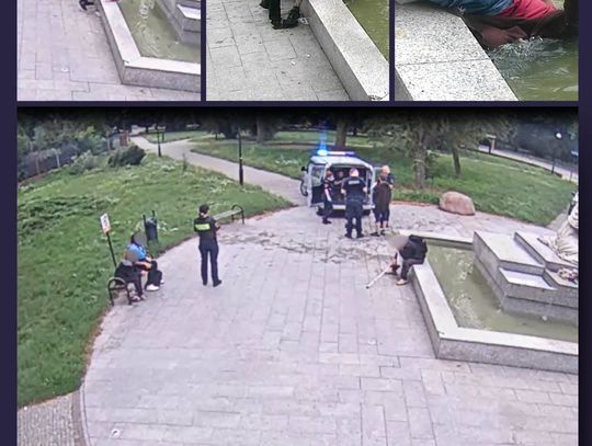 Trzymali jego głowę pod wodą w fontannie. Na widok strażników rzucili się do ucieczki