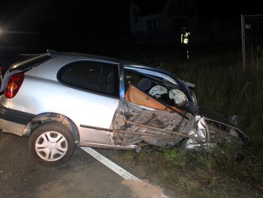 Ukradł samochód, spowodował wypadek i uciekł do lasu, zostawiając rannego kolegę. Miał 1,8 promila