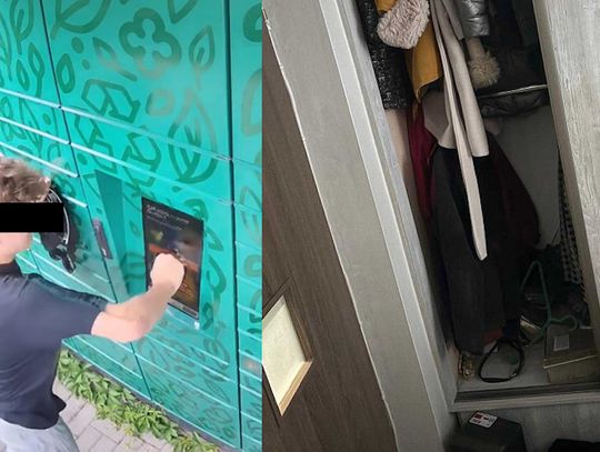 Uszkodził paczkomat uderzając z pięści, Gdy przyszli policjanci, 18-latek schował się w szafie